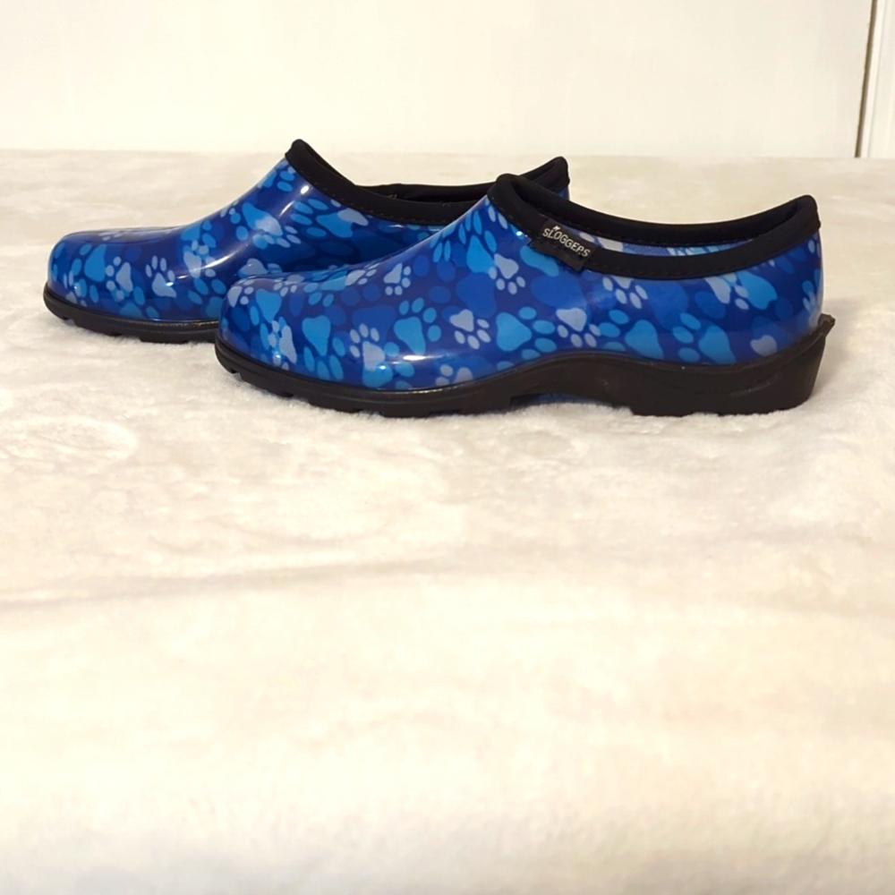 Sloggers Paw Print clogs shoes 8 worn ONCE! waterproof
